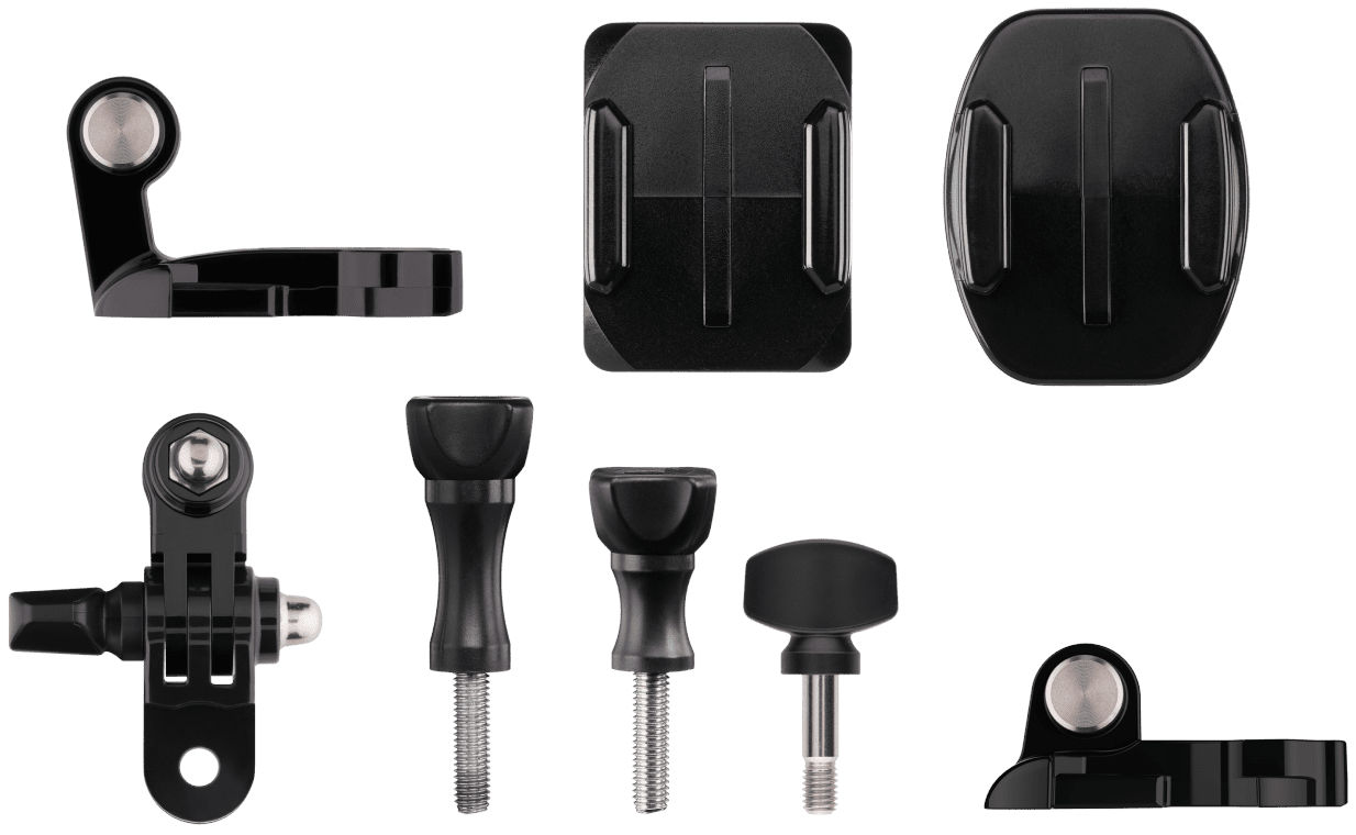 Différentes pattes et vis de fixation de GoPro pour casque moto